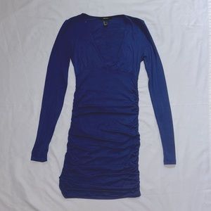 Forever 21 royal blue long sleeve fitted dress